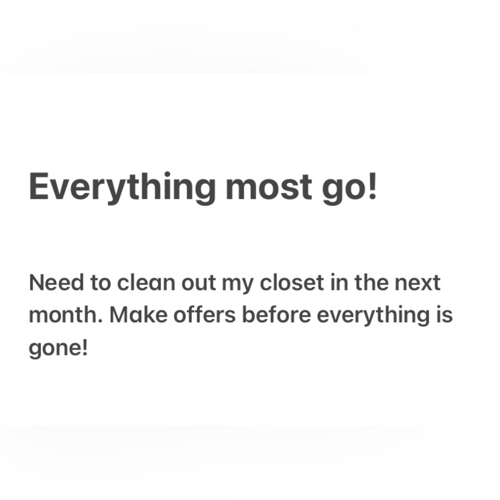 Everything must go!